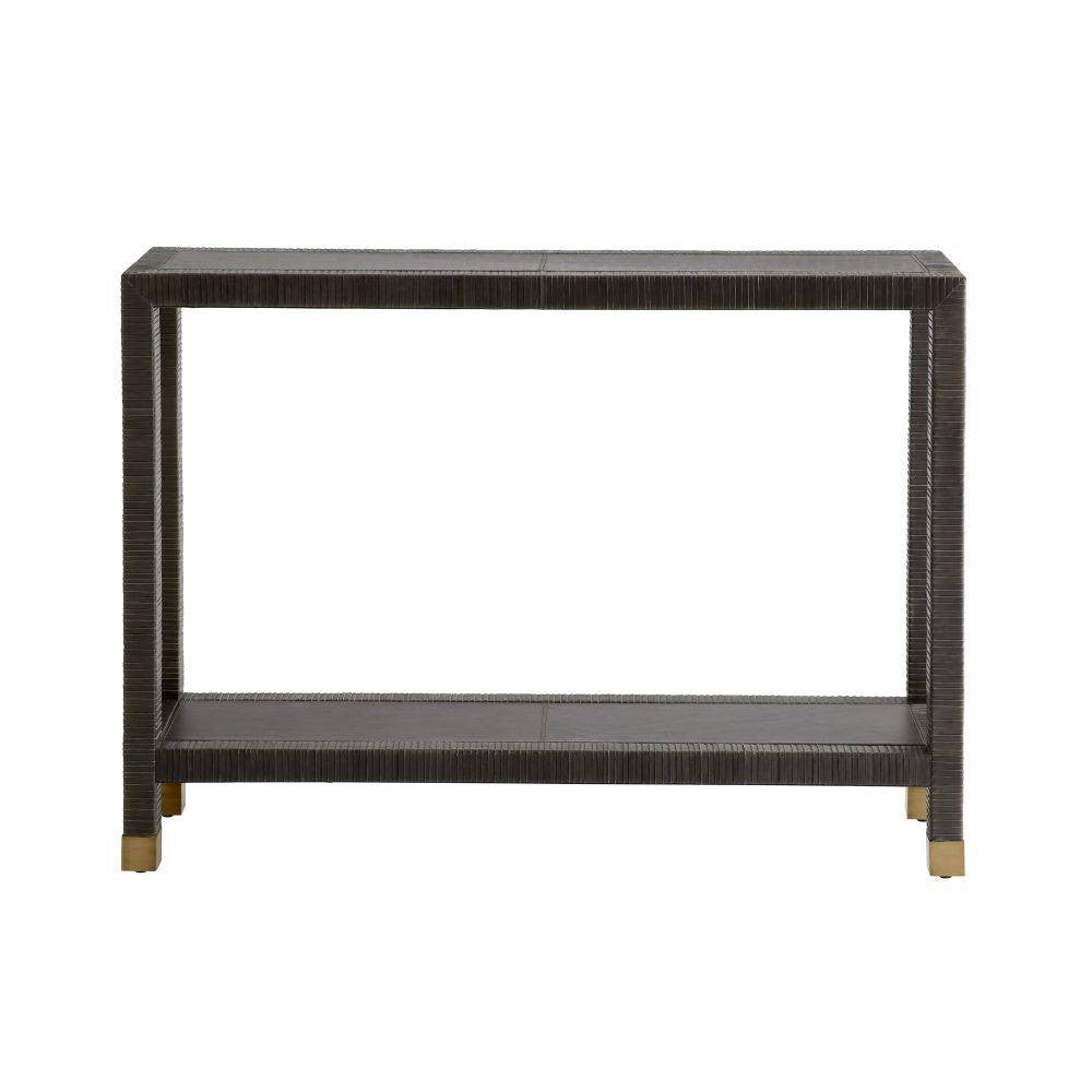 Console Oswald en cuir graphite