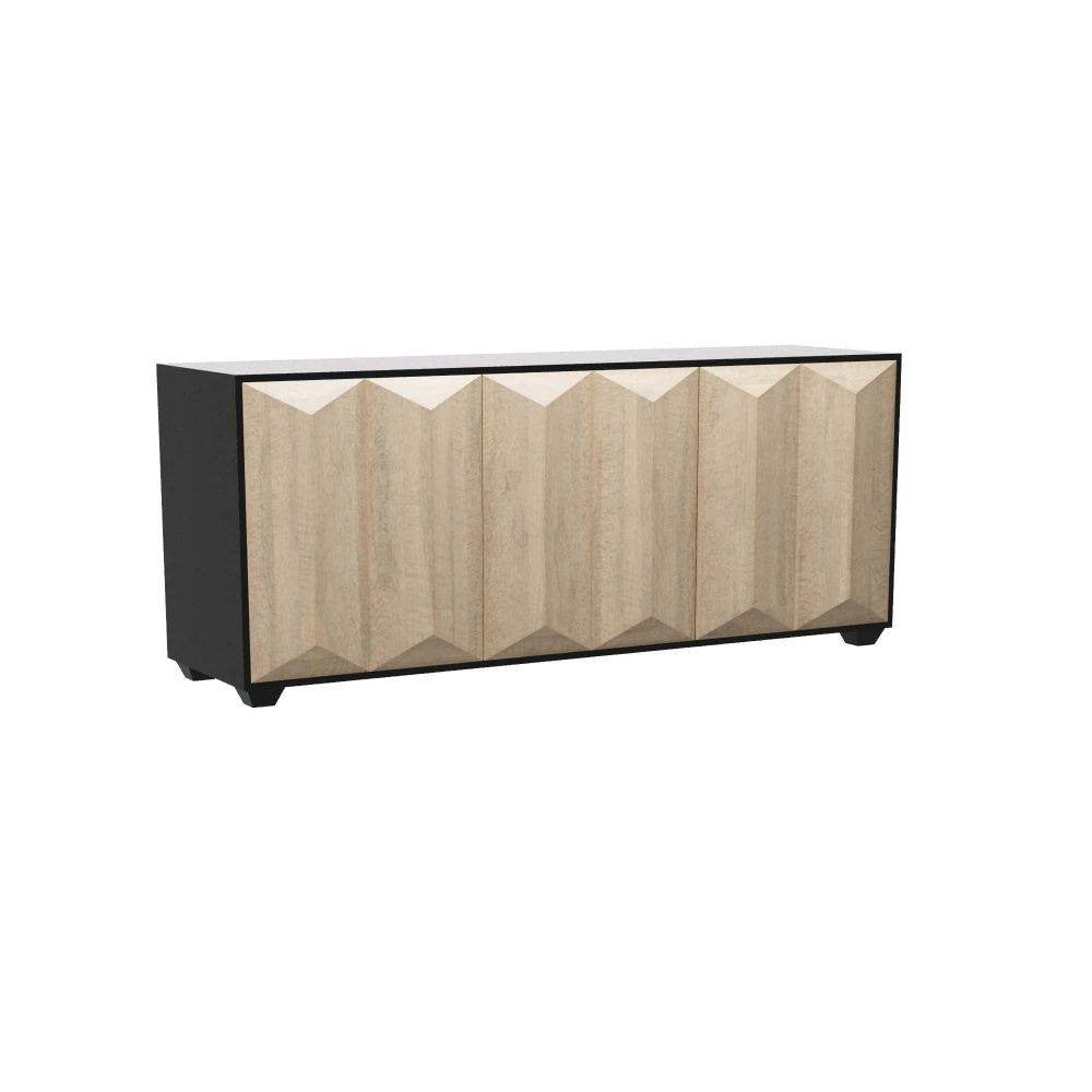 Sapphire Credenza in Chamois Gray Eucalyptus Veneer/Ebony Oak Veneer