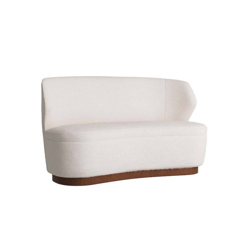 Pasadena Settee in Cloud Boucle/Dark Walnut