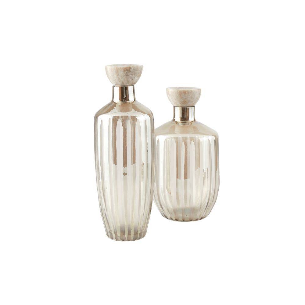 Carafes Arielle, lot de 2, finition fumée