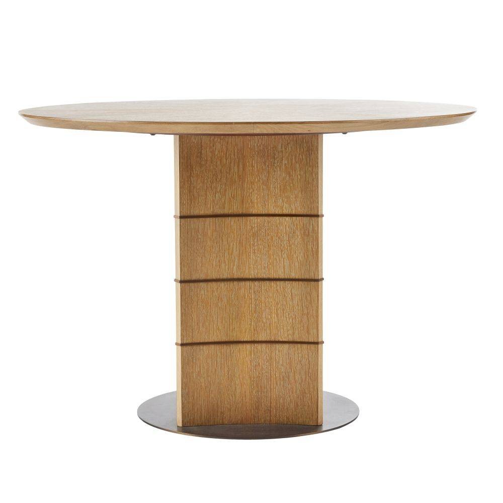 Vetralla Dining Table in Oyster Oak Veneer/Antique Brass