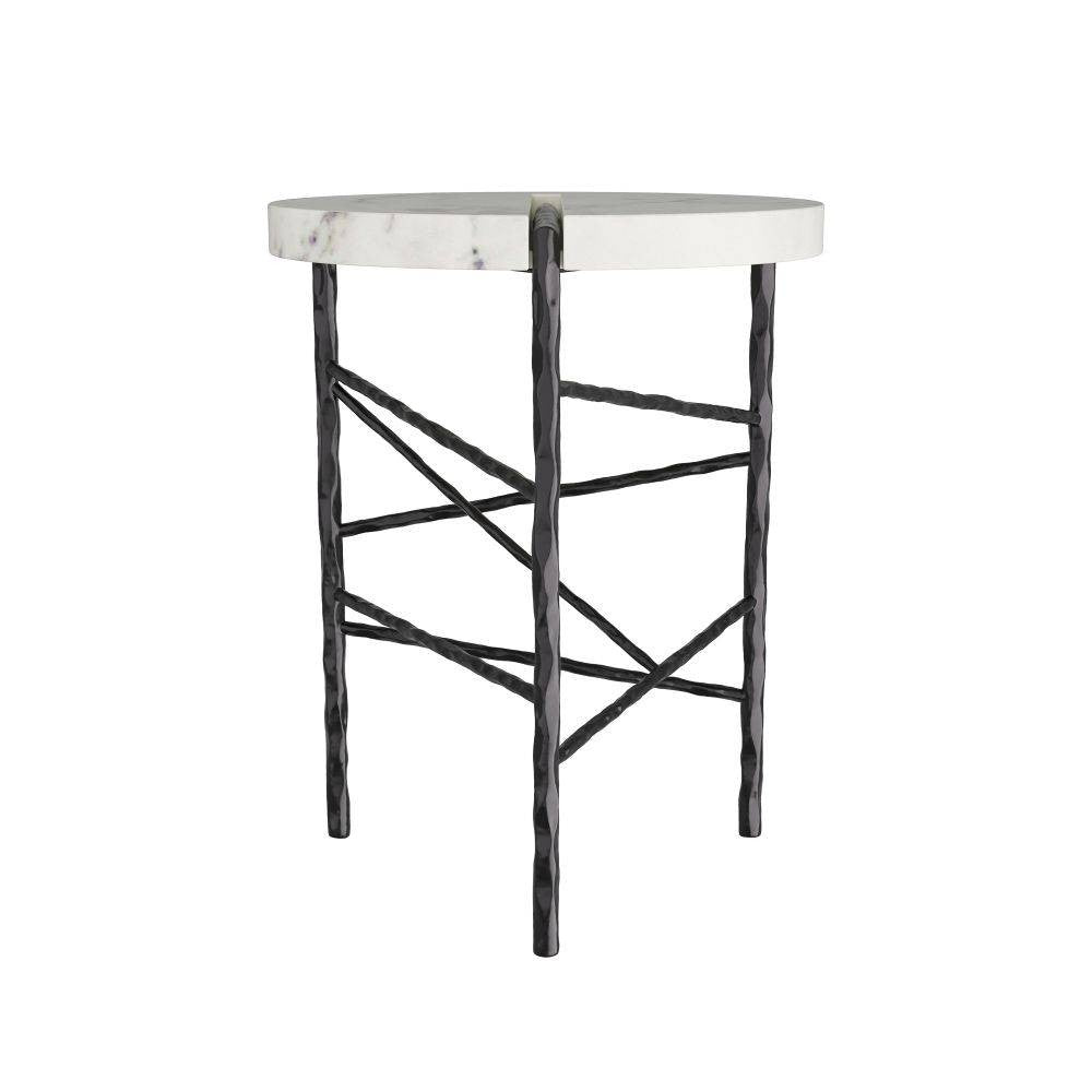 Atlas End Table in Blackened Iron