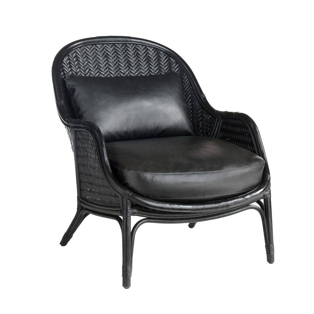 Bonnie Lounge Chair in Noir Vegan Leather
