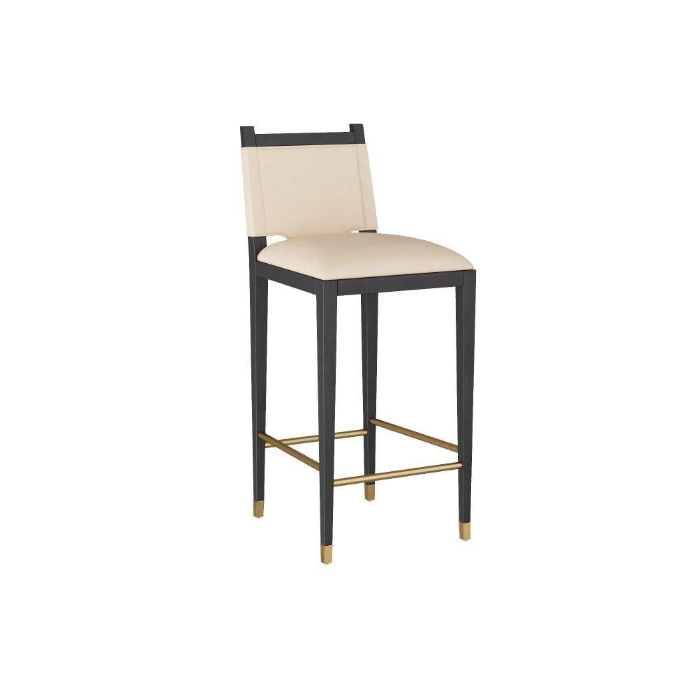 Burdock Bar Stool in Ivory Leather