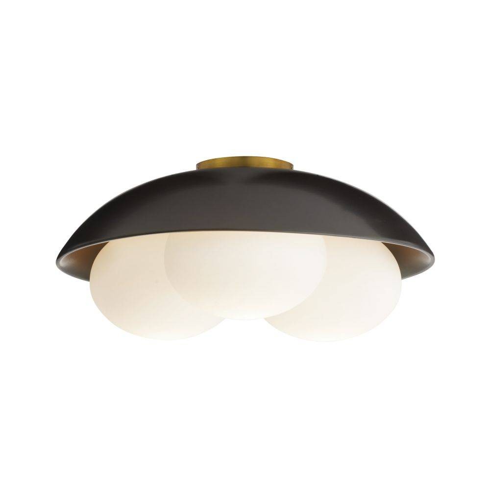 Glaze Three Light Flush Mount in Matte Black