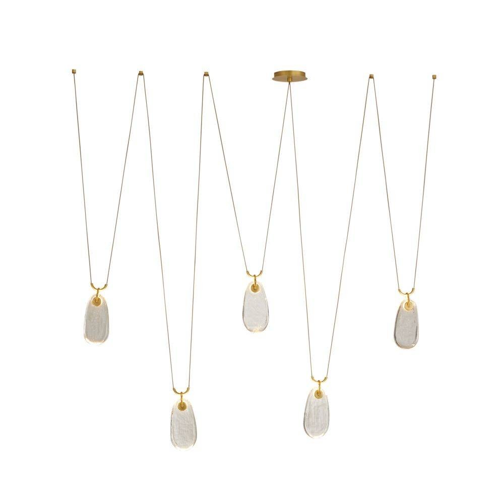 Melt LED Chandelier in Antique Brass