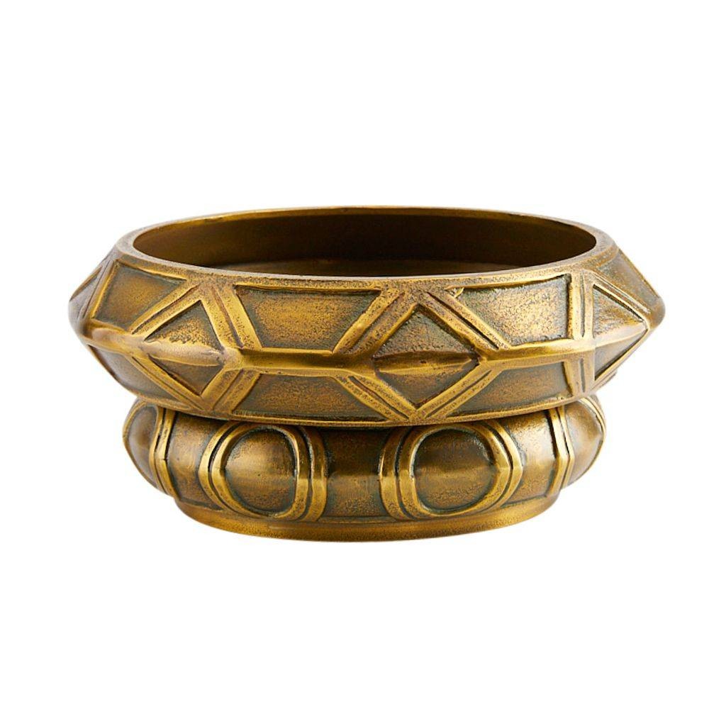Millenia Centerpiece, Set of 2 in Antique Brass