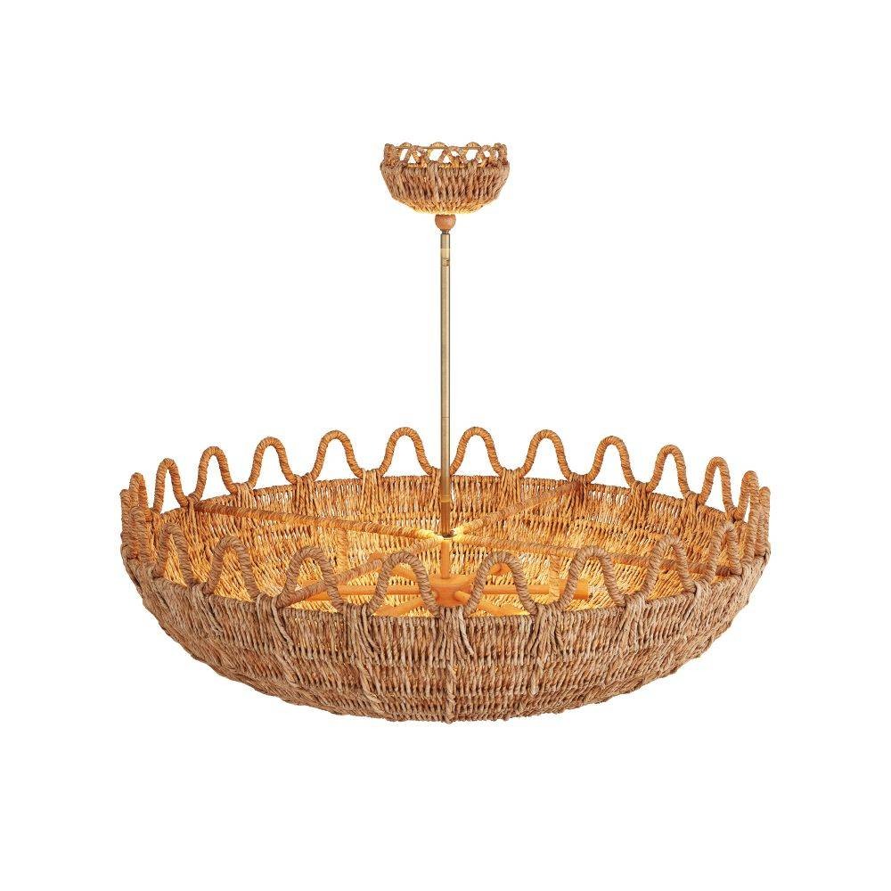 Lustre Mar en rotin naturel