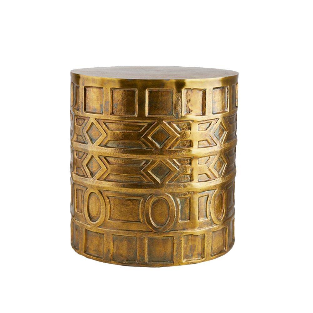 Millenia End Table in Antique Brass