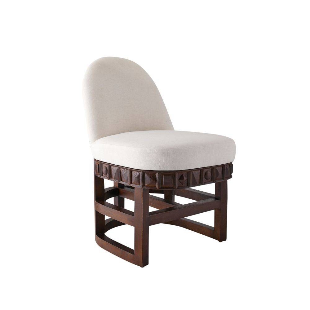 Chaise Vargueno couleur ambre, bois de manguier