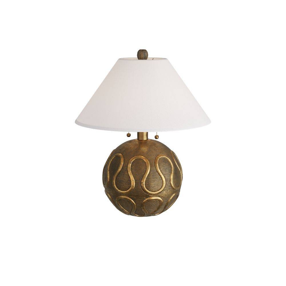 Lampe de table Serpiente en laiton vieilli et aluminium moulé
