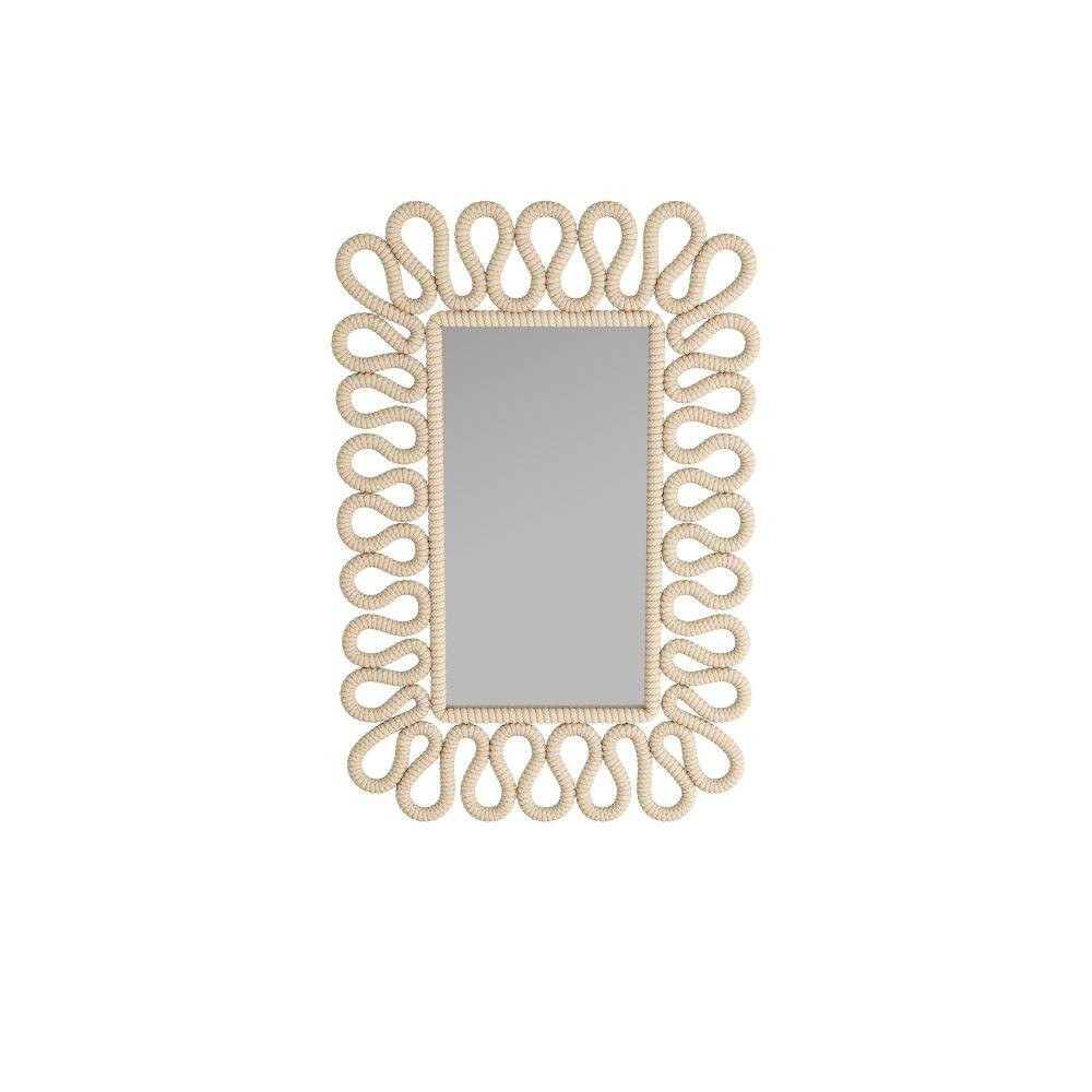 Caracol Mirror in Ivory, Cotton Rope