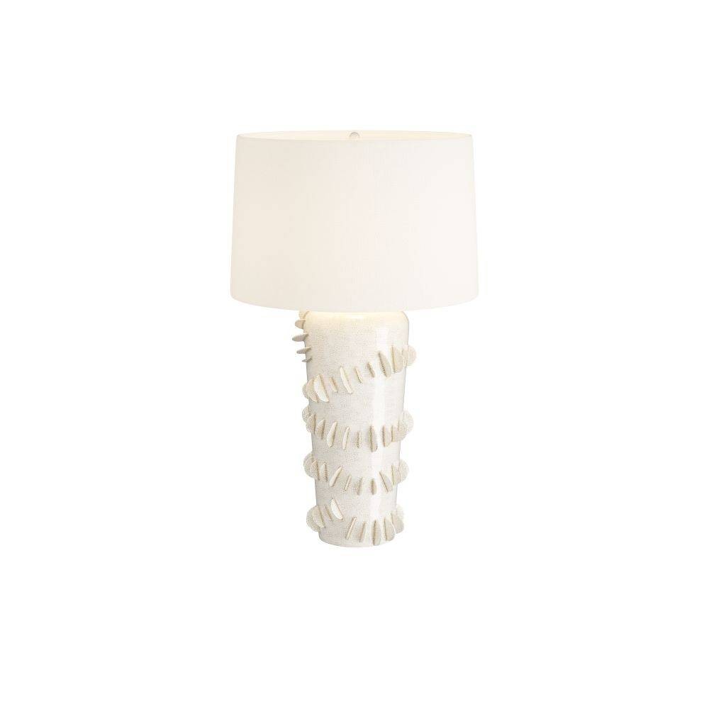 Lampe de table Beatrix en céramique ivoire craquelée