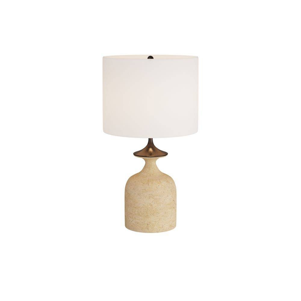Bridgeport Table Lamp in Sand, Faux Travertine