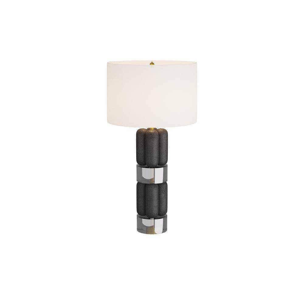 Bronson Table Lamp in Charcoal, Ricestone
