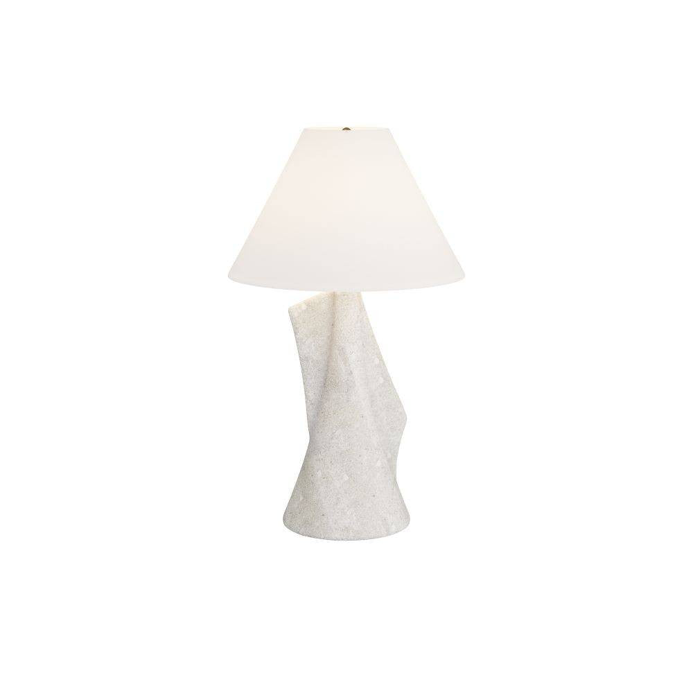 Lampe de table Bruce couleur ivoire, pierre de verre