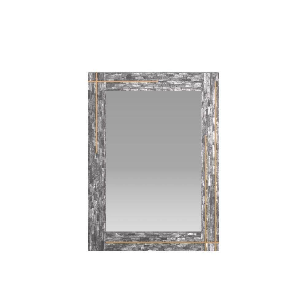 Yvette Mirror in Gray, Bone