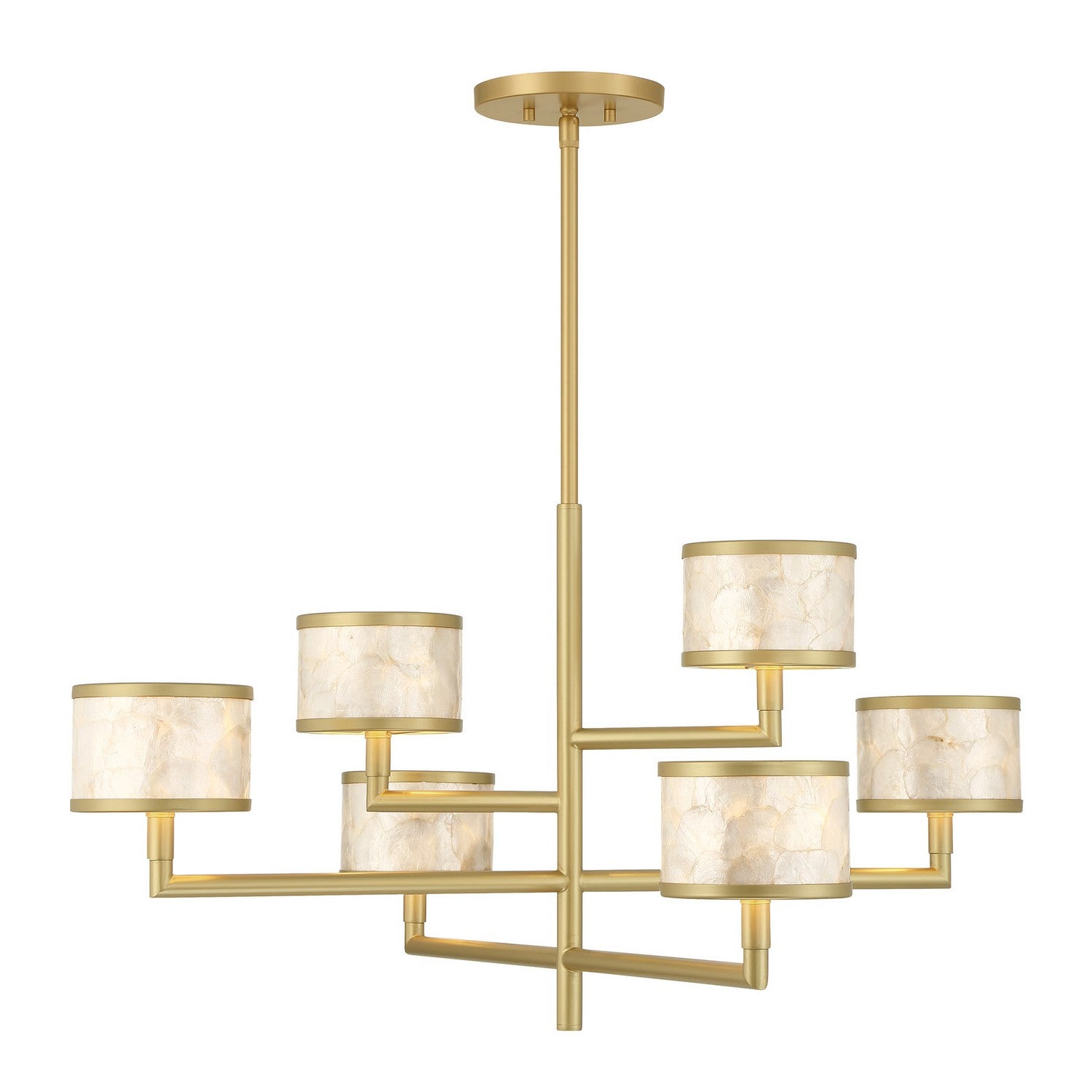 Mariquita Six Light Chandelier in Spun Gold
