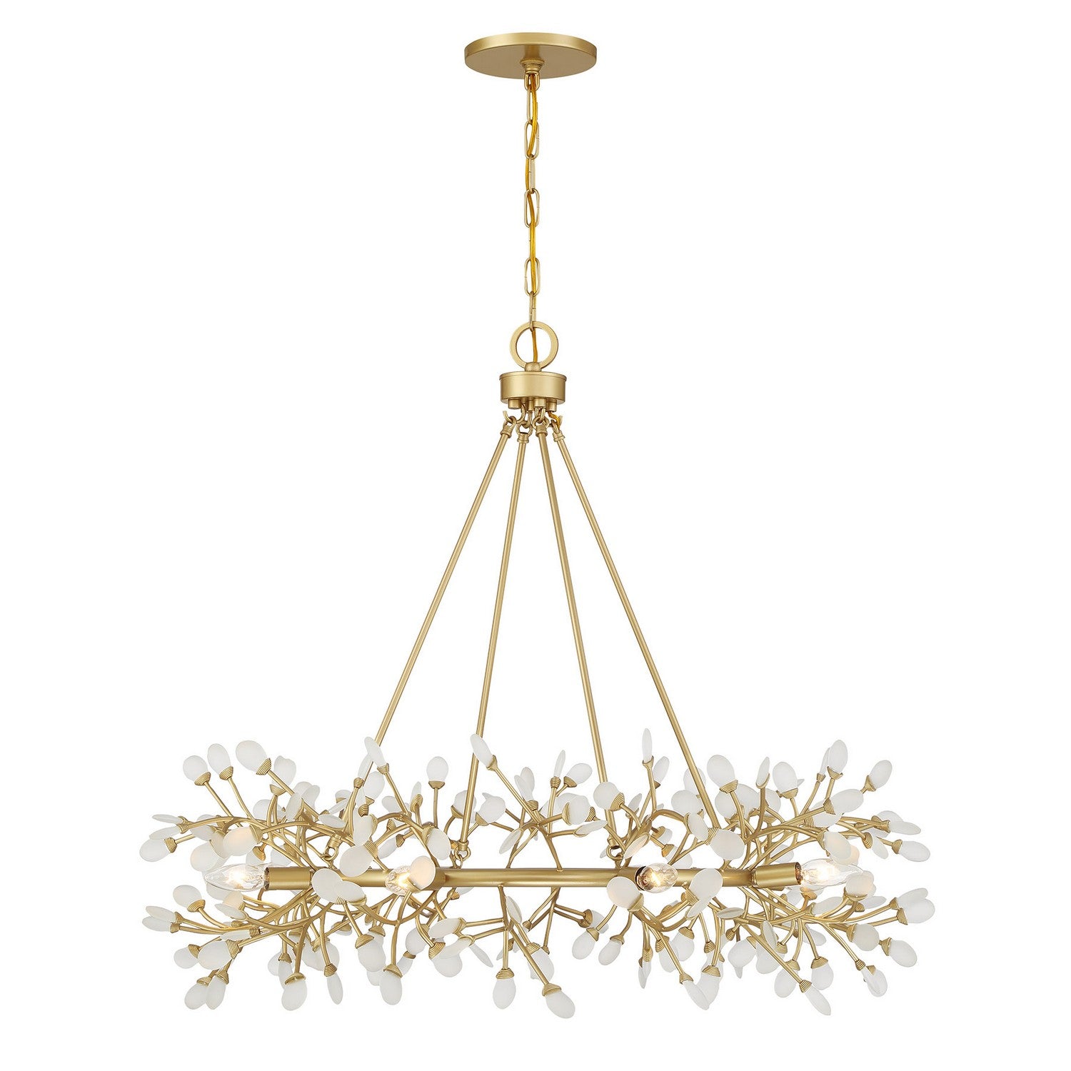 Once Eight Light Chandelier in Spun Gold