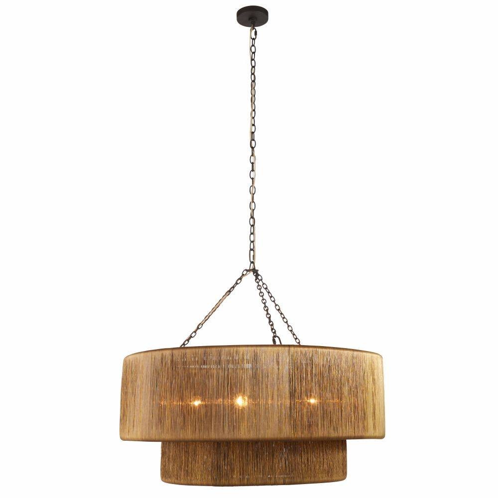 Creighton Three Light Chandelier in Vintage Brass/Blackened Iron