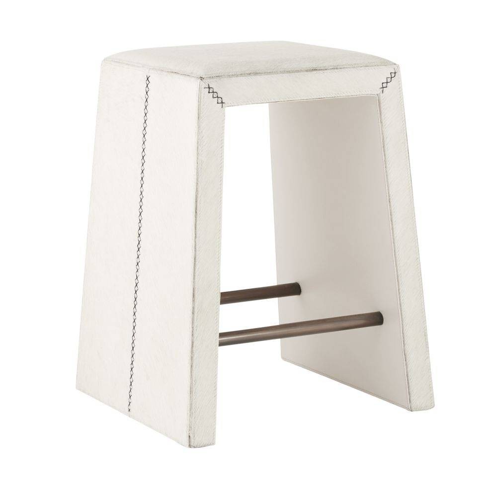 Cowan Counter Stool in White/Antique Brass