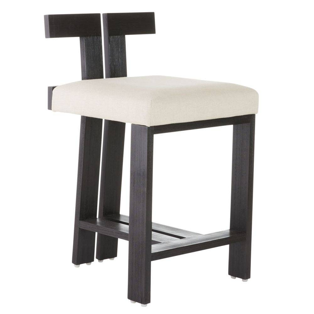 Enola Counter Stool in Natural/Ebony/Antique Brass