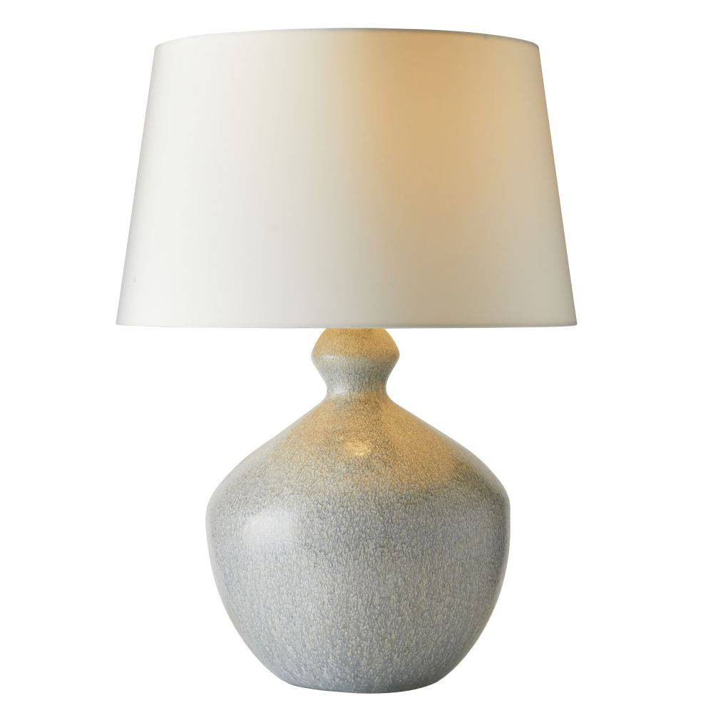 Clementine One Light Table Lamp in Icy Morn/Antique Brass/Off-White/Off-White