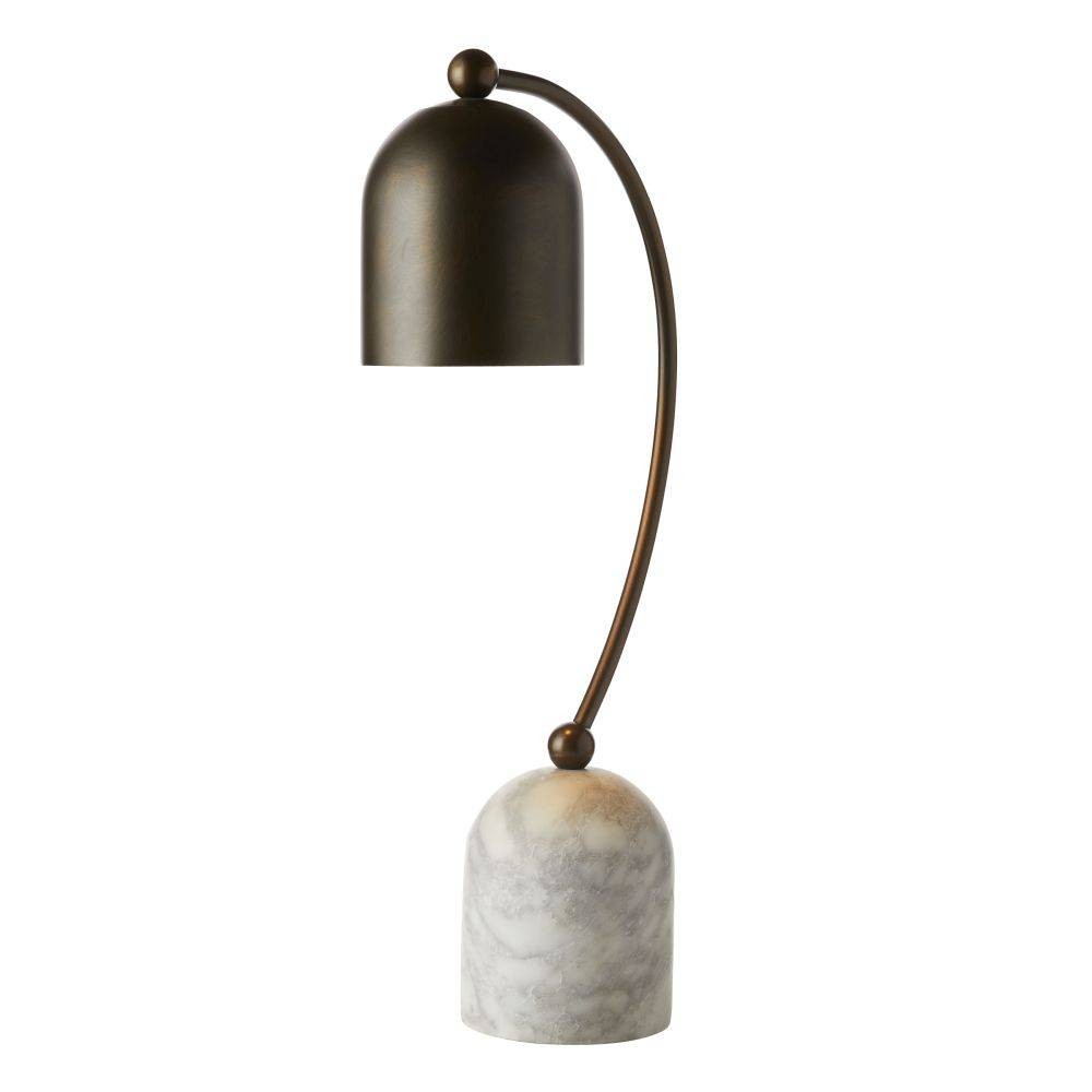 Daley One Light Desk Lamp in English Bronze/Gray Flower