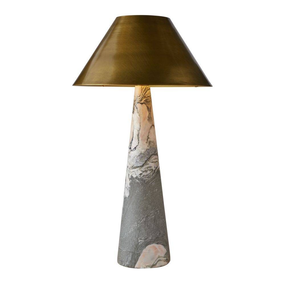 Chanel One Light Table Lamp in Calacatta Viola/Antique Brass