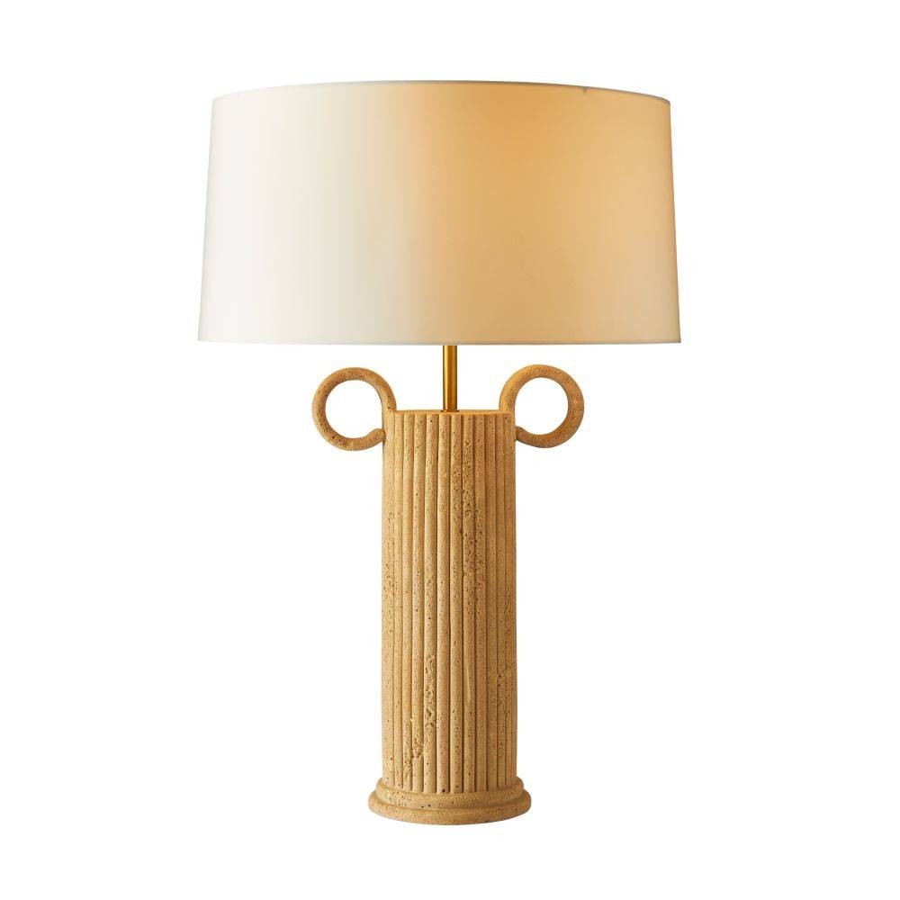 Eros One Light Table Lamp in Sand/Antique Brass/Ivory/White