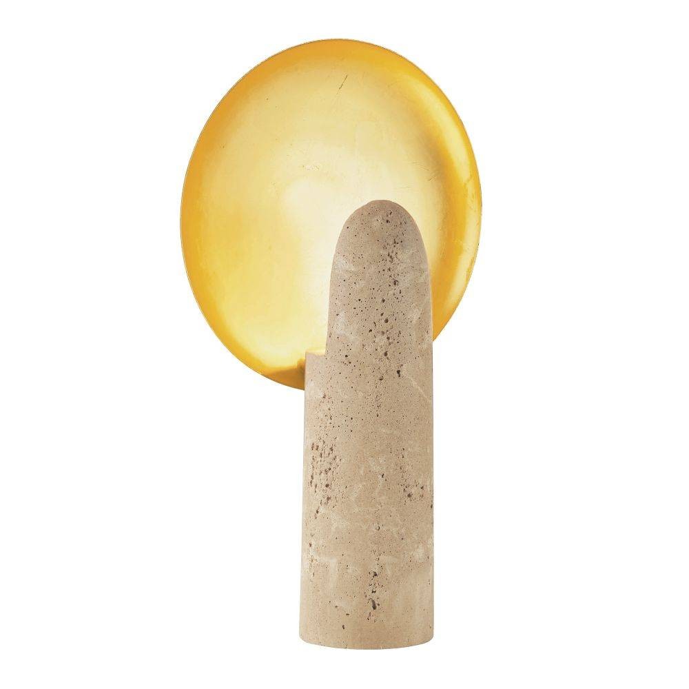 Eclipse One Light Table Lamp in Sand/Antique Brass