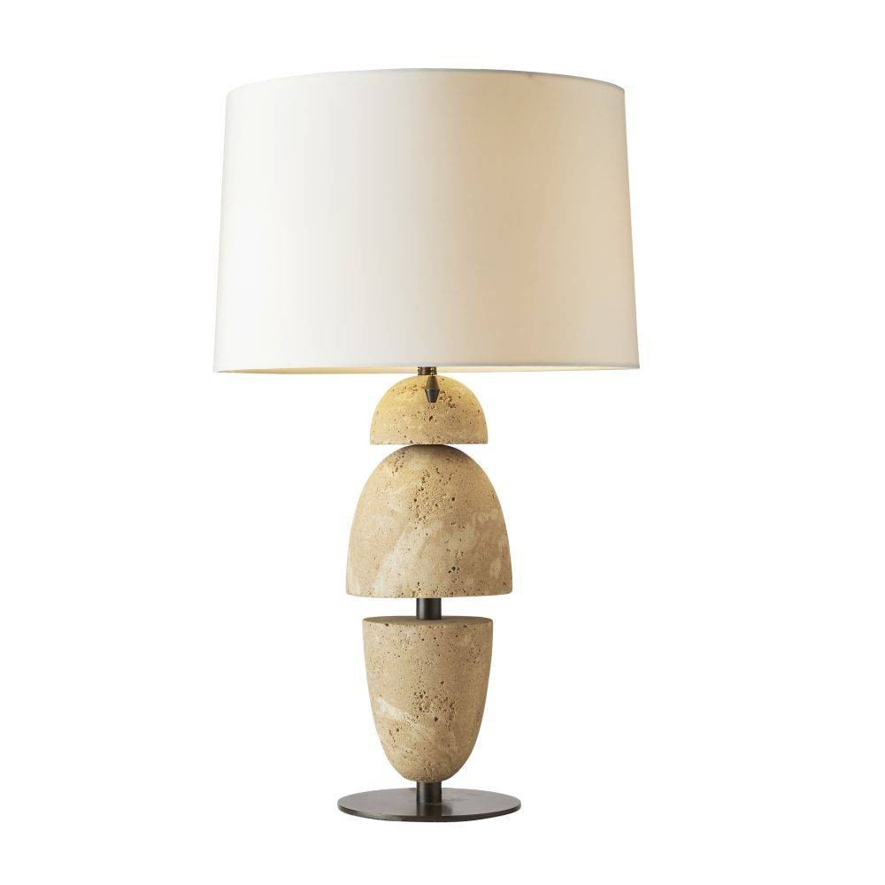 Comal Two Light Table Lamp in Sand/Bronze/Bronze/Off-White/Off-White