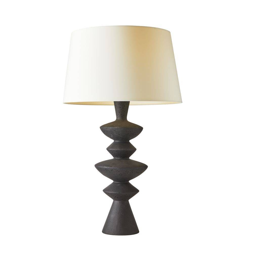 Jillian One Light Table Lamp in Charcoal/Antique Brass/Ivory/Ivory