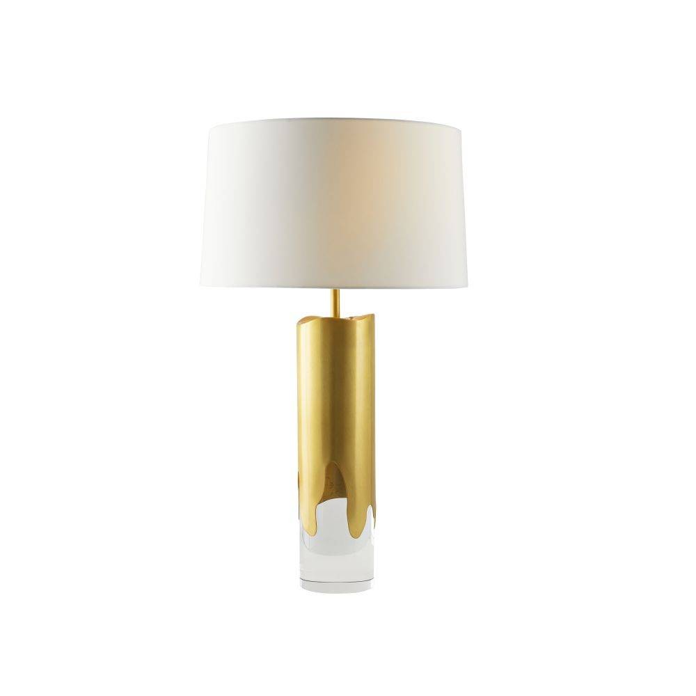 Equinox One Light Table Lamp in Clear/Antique Brass/Off-White/Off-White