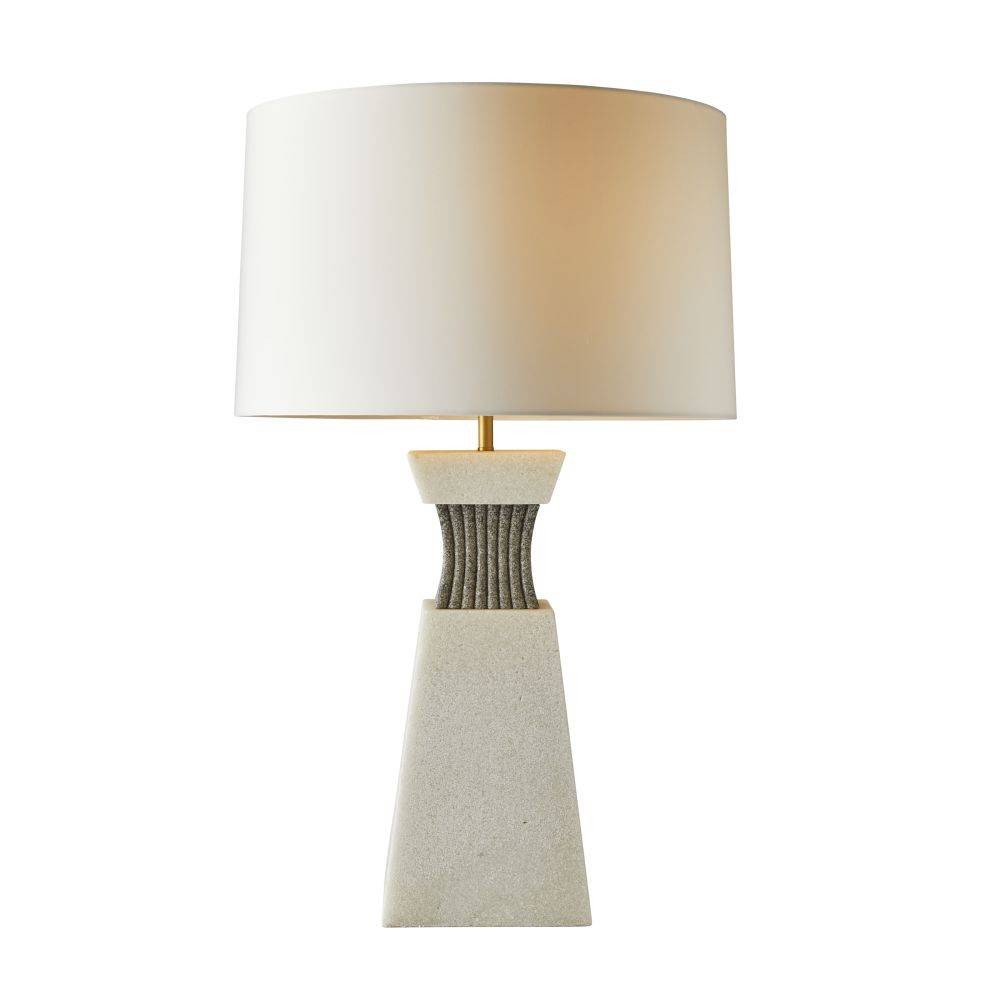 Dynasty One Light Table Lamp in Ivory/Graphite/Antique Brass/Off-White/Off-White