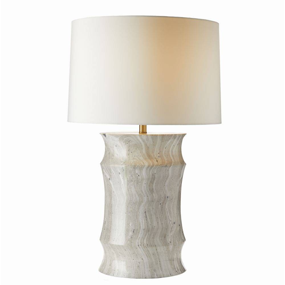 Destin One Light Table Lamp in Moon Storm/Antique Brass/Off-White/Off-White