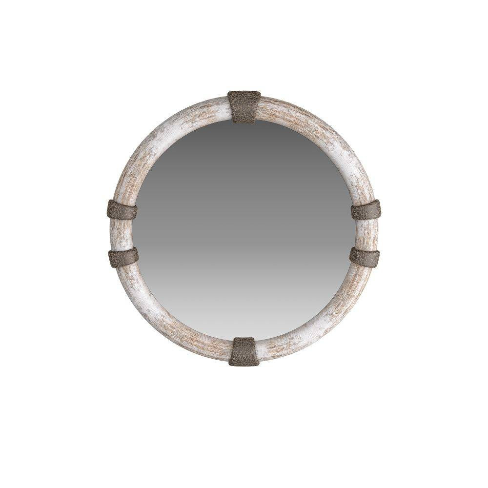 Miroir Bresnahan en bois de manguier blanchi à la chaux