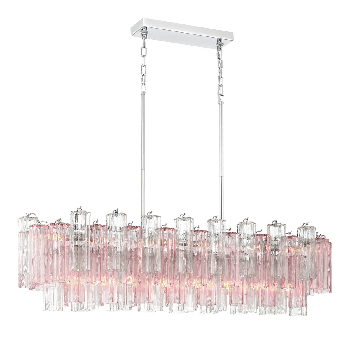 Addis 14 Light Linear Chandelier in Polished Chrome