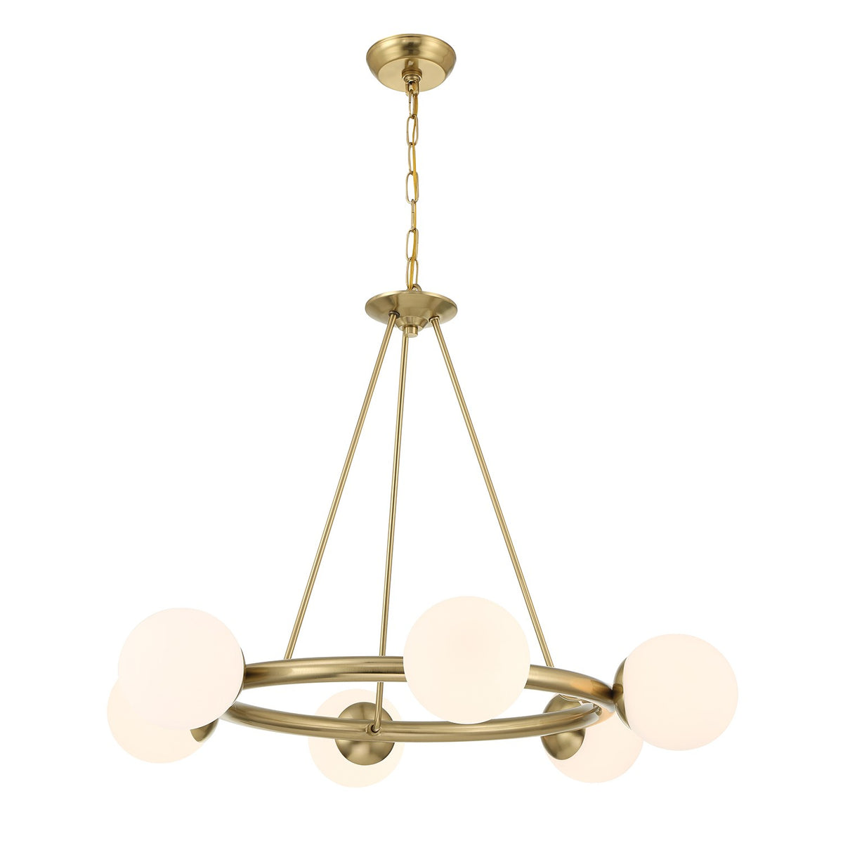 Maverick Six Light Chandelier in Vibrant Gold
