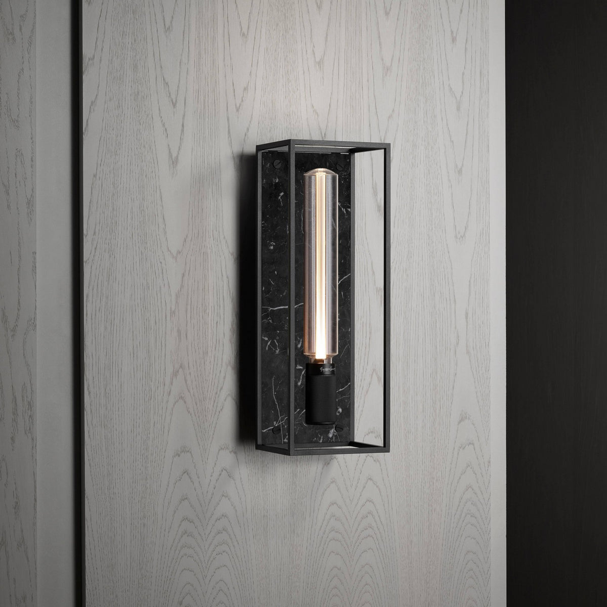 One Light Wall Sconce in Black Marble