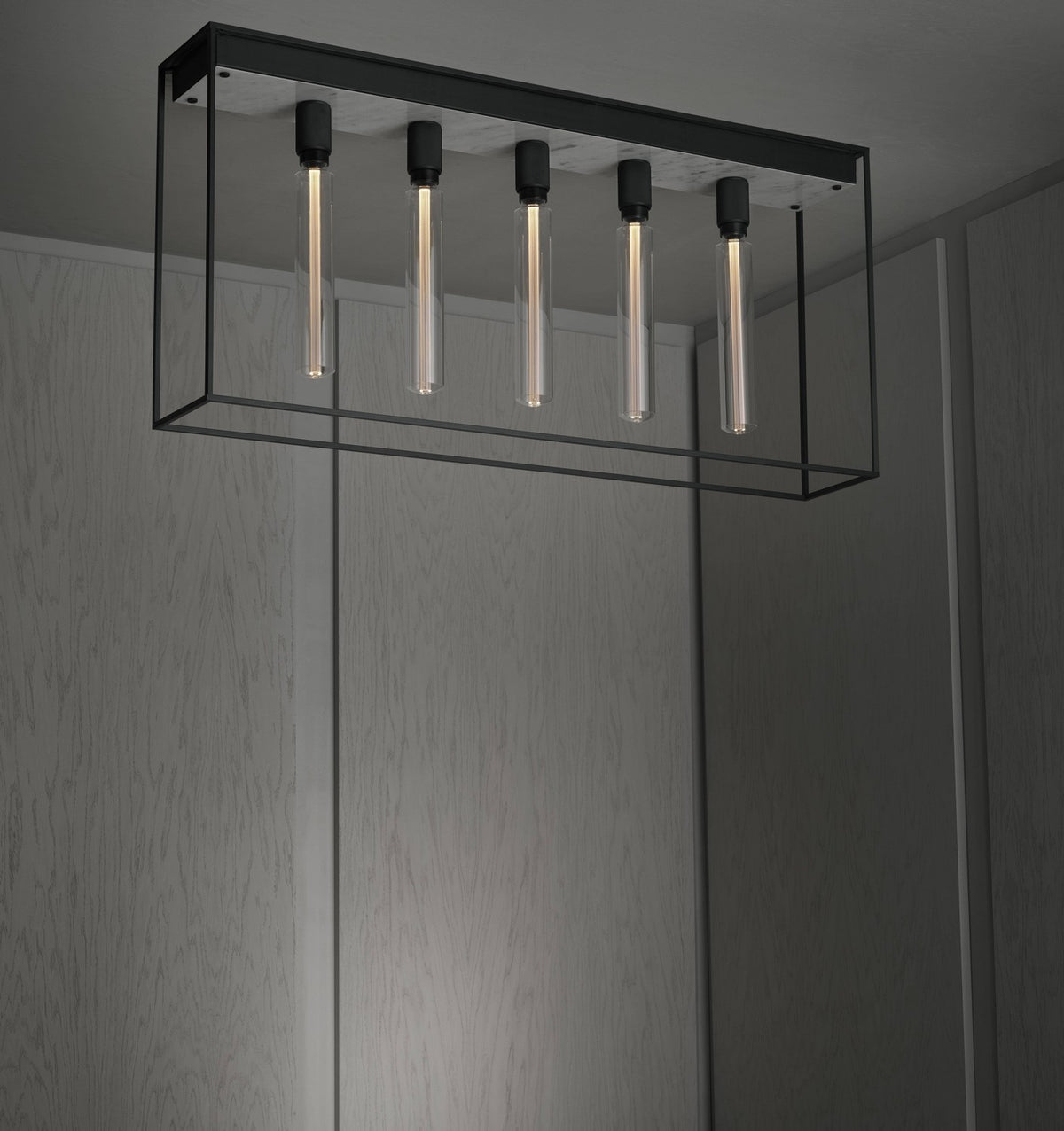Five Light Ceiling Mount in White Marble
