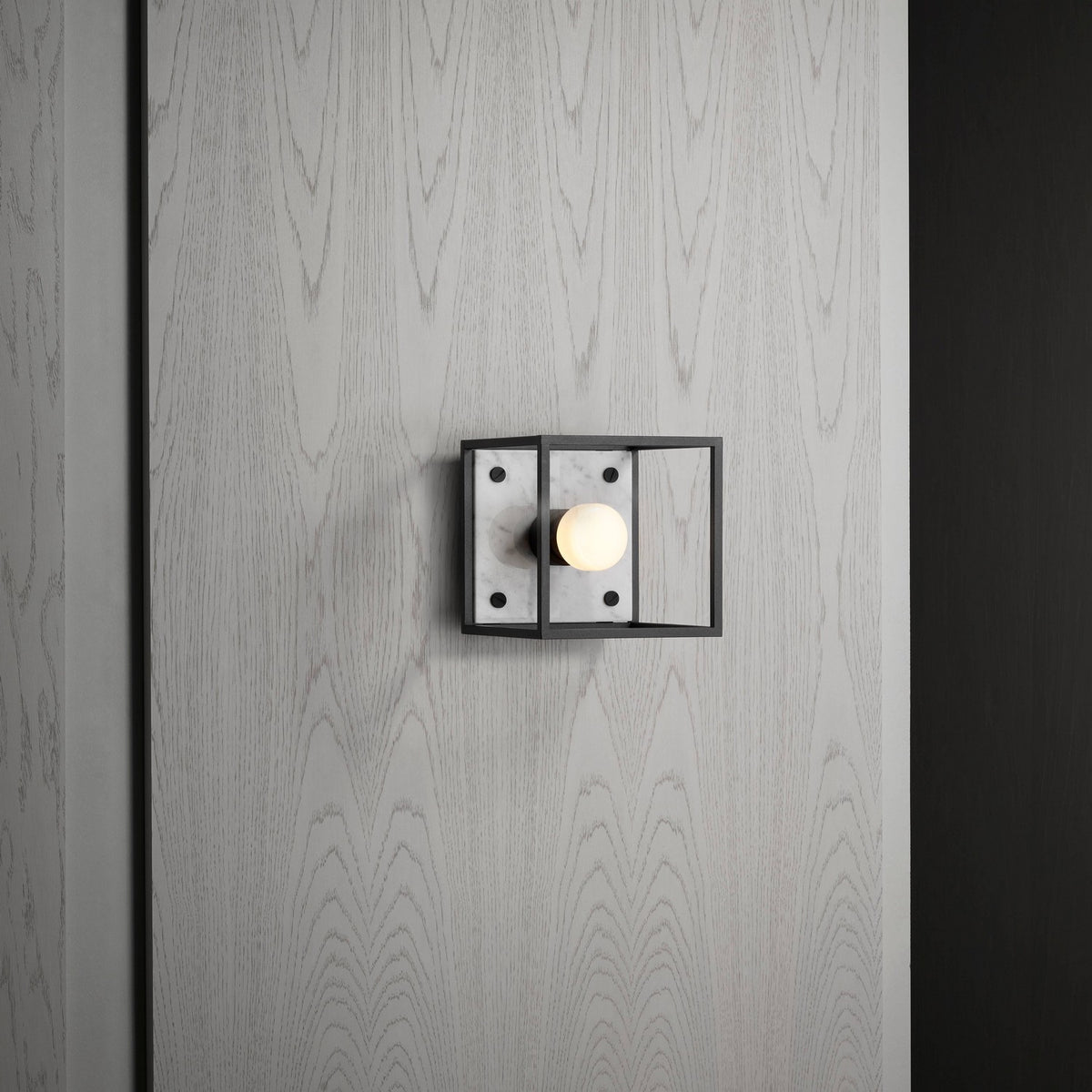 One Light Ceiling Mount in White Marble