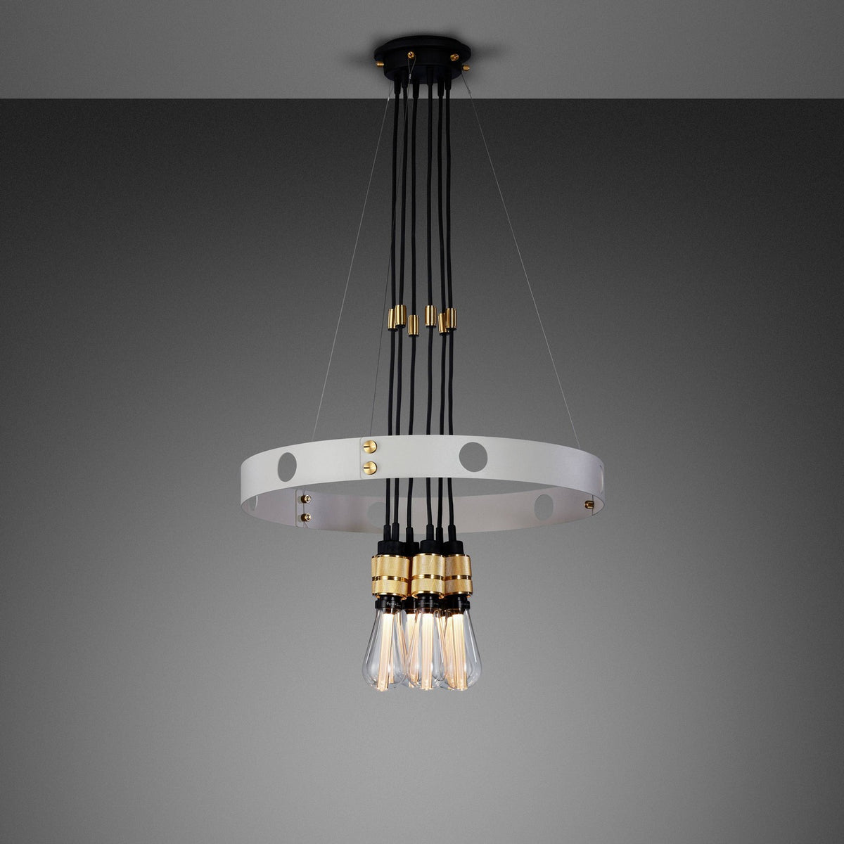 LED Chandelier in Brass