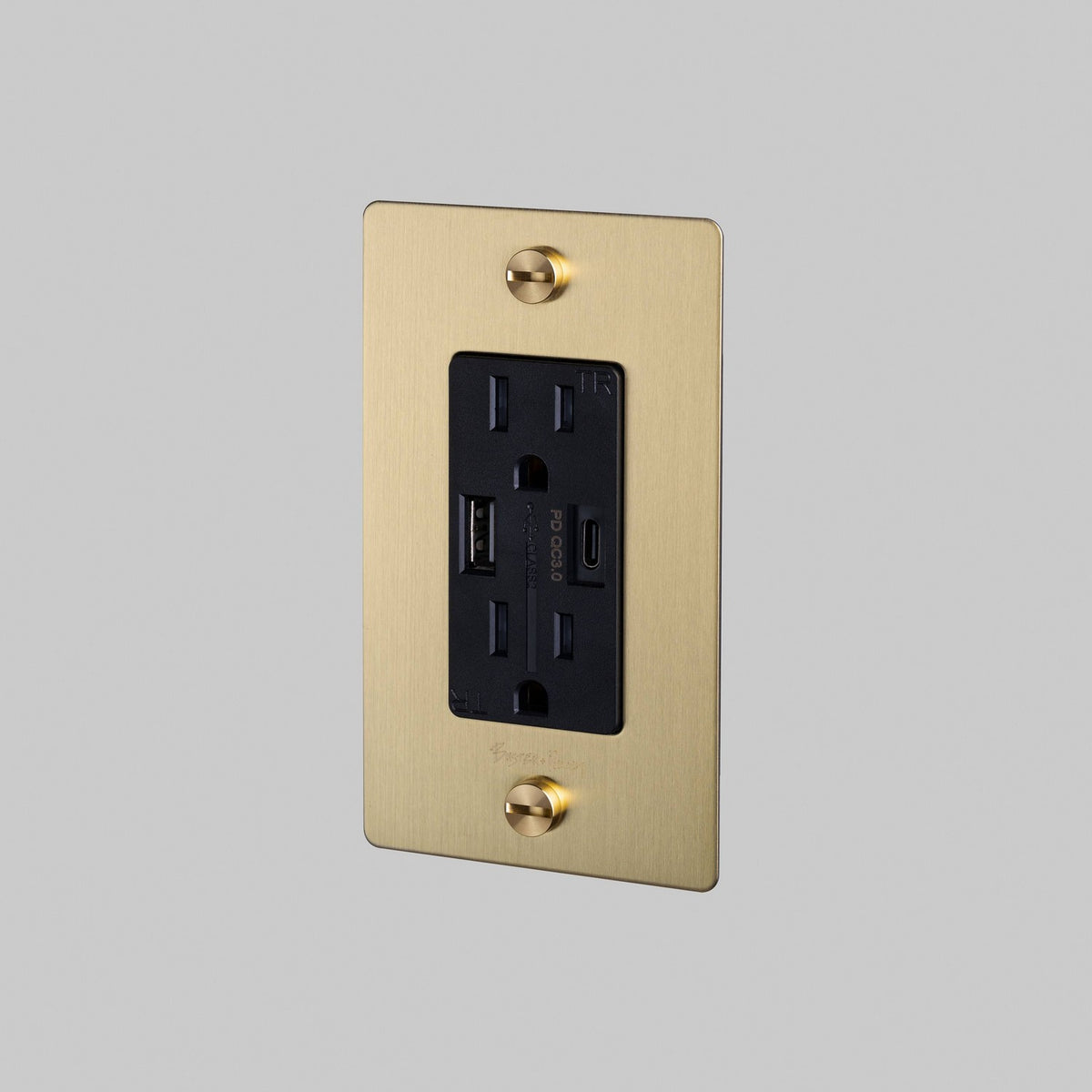 Duplex Outlet in Brass