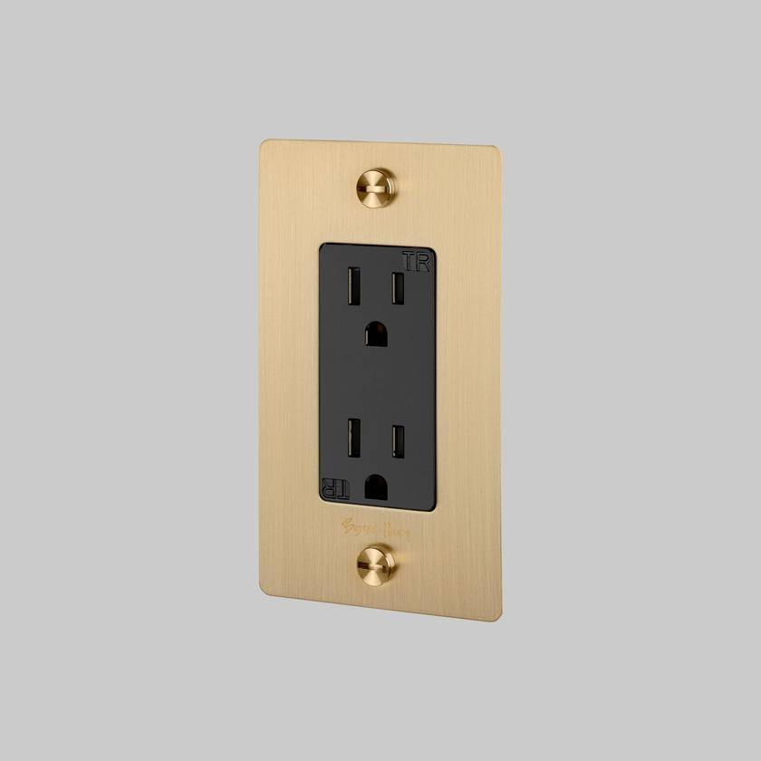 Duplex Outlet in Brass