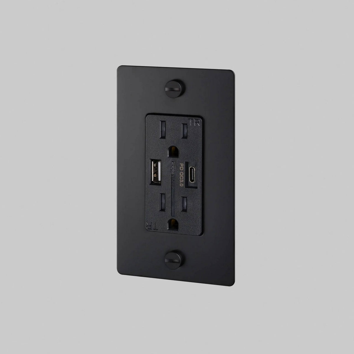 Duplex Outlet in Black