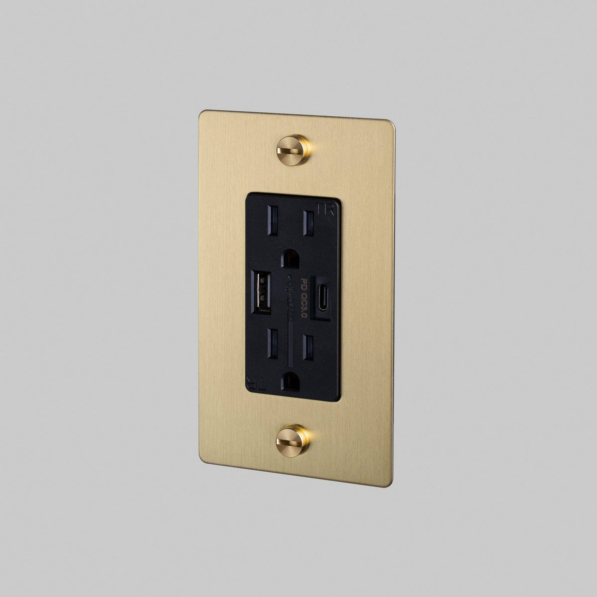 Duplex Outlet in Brass