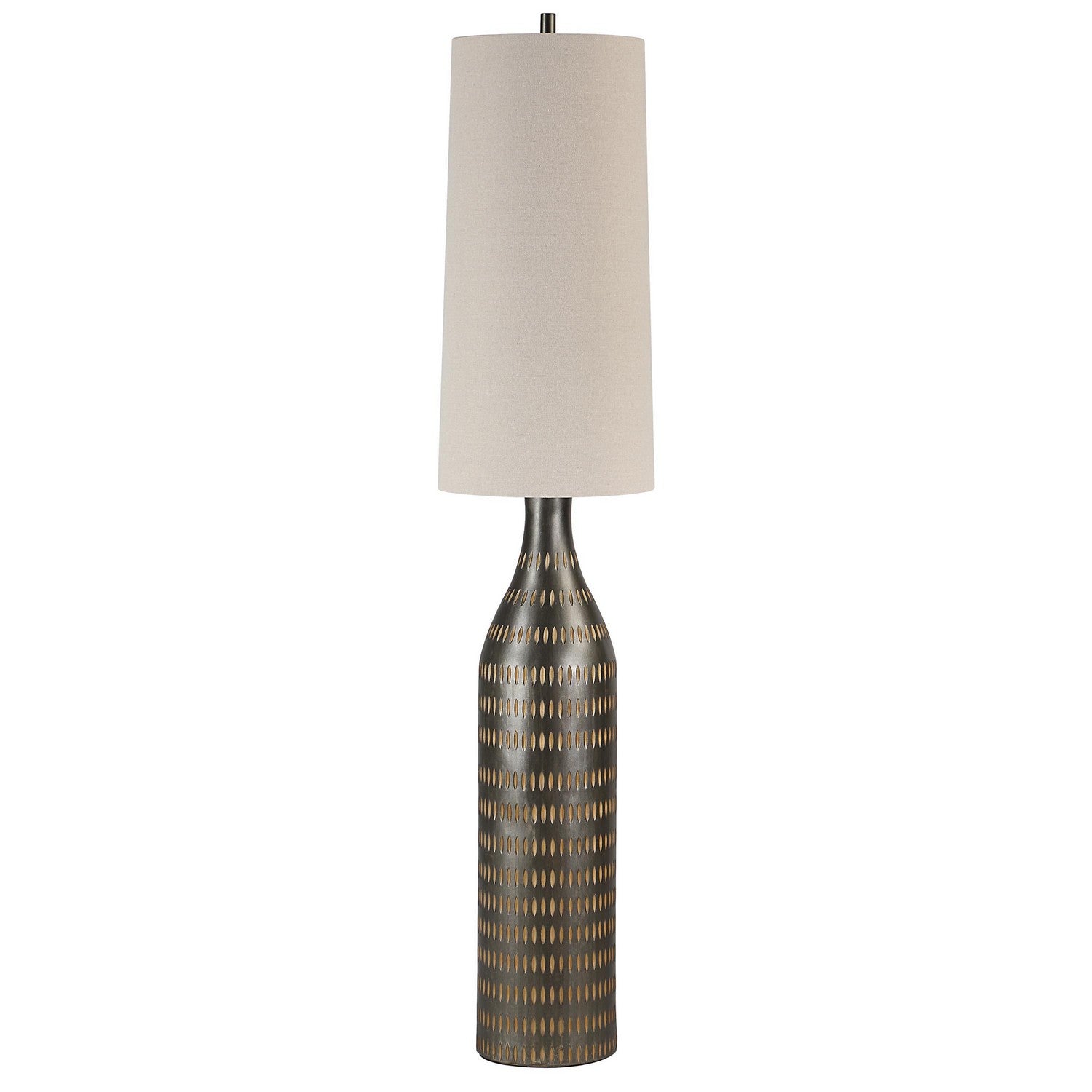 Crake Two Light Floor Lamp in Dark Brown