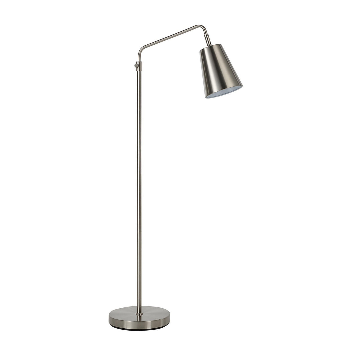 Lampadaire à un projecteur Norwich en nickel brossé