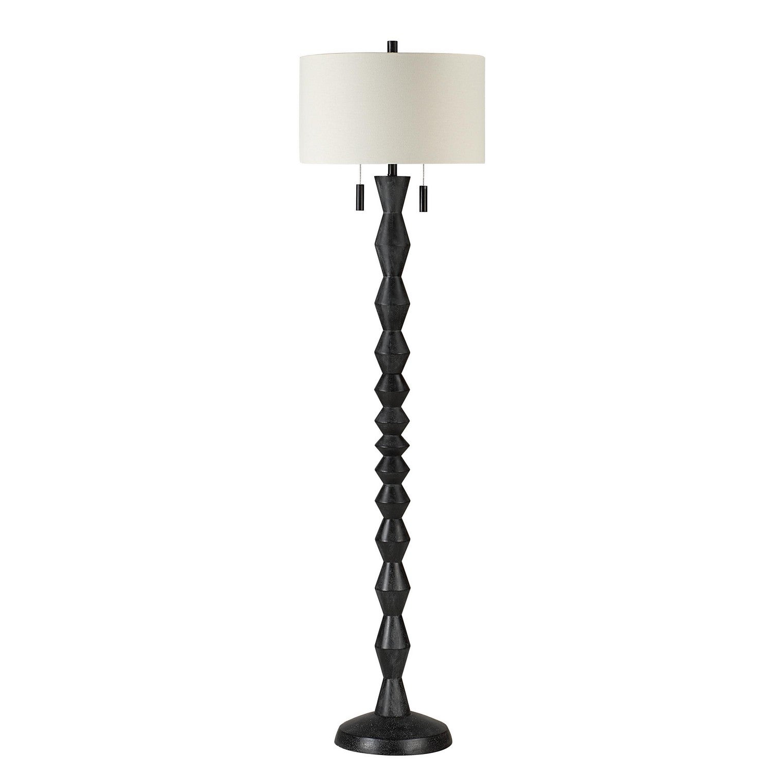 Phyllis Two Light Floor Lamp in Matte Black Wash